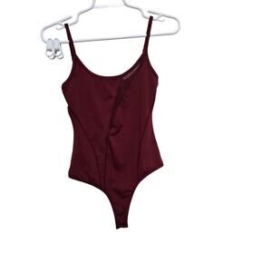 Buffbunny Contour Seam Sculpt Bodysuit Burgundy XS Athleisure